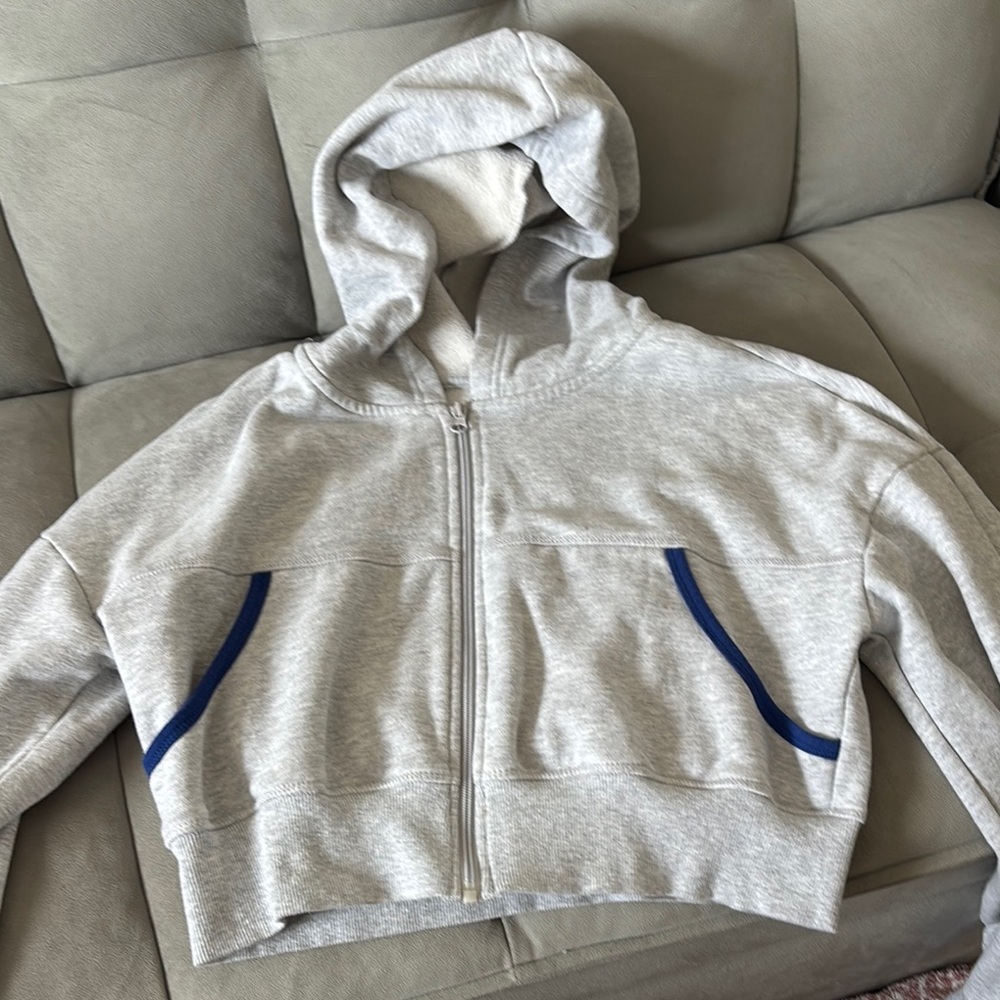 Gray Hoodie with Blue Accents